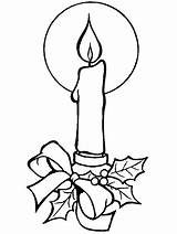 Candles Coloring Christmas Pages sketch template