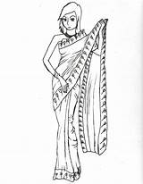 Sari sketch template