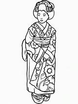 Coloring Pages Japan Geisha Kimono Japanese Kids Girl Girls People Book Colouring Drawing Print Printable Anime Japonais Sheets Svg Color sketch template