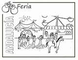 Feria Comunidad Andalucia Colorearimagenes Andalucía Visto sketch template