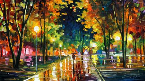 Late Night Palette Knife Oil Painting On Canvas By