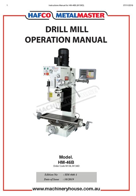 hafco metalmaster hm  operation manual   manualslib