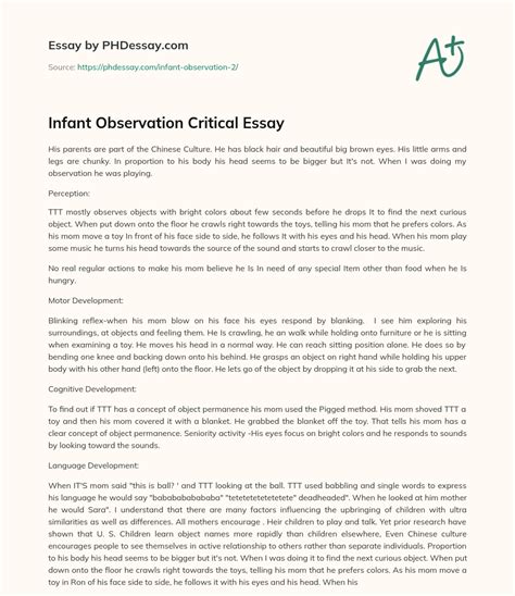 infant observation critical essay report   words phdessaycom