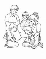 Praying Coloring Family Together Pages Member Kids Drawing Lds Sheet People Coloringsky Church Sheets Children Choose Board sketch template