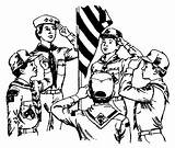 Coloring Pages Flag Boy Scouts Saluting Scout sketch template