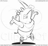 Jazzercise Rhino Toonaday Outline Royalty Illustration Cartoon Rf Clip sketch template