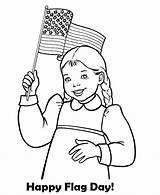 Coloring July Pages Flag Fourth 4th Independence American Kids Usa Printable Print Color Girl Sheets Clipart Activities Printables Happy Holding sketch template