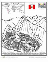 Machu Picchu Coloring Worksheets Pages Worksheet Education Choose Board Colouring sketch template