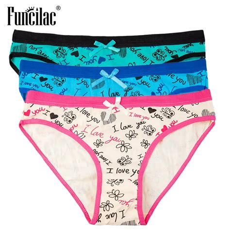Funcilac Brand Sexy Underwear Women Love Butterfly Print Briefs Pink
