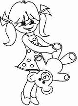 Coloring Pages Kids Girl Little Bear sketch template