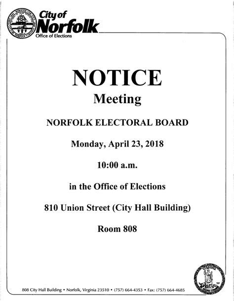 board meeting notice     norfolk circuit court clerks office