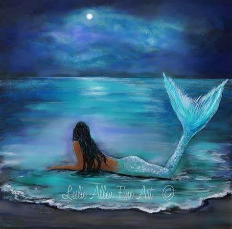 Mermaid Art Print Mermaid Painting Print Mermaid Wall Art