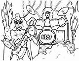 Kiss Band Coloring Rock Pages Choose Board sketch template