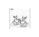 Coloring Snow Rabbits Pages Rabbit Deer Winter sketch template