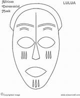 African Masks Coloring Pages Template Kids Drawings Zulu Templates Pasta Escolha sketch template