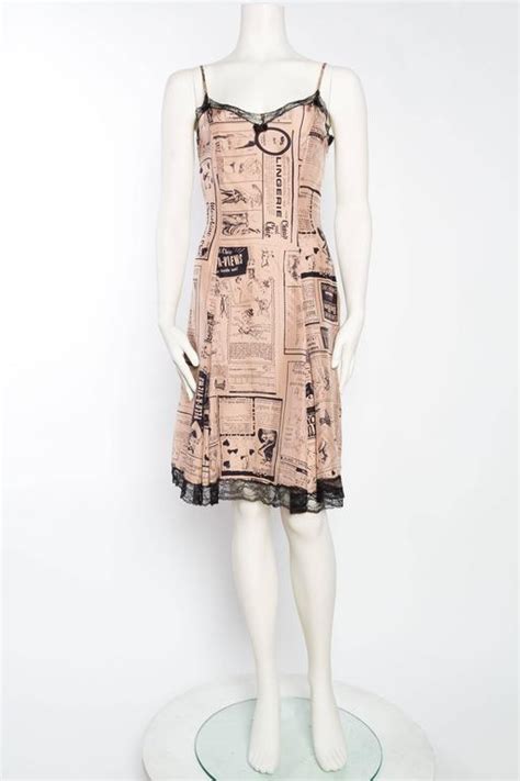 moschino lingerie pin up printed slip dress at 1stdibs