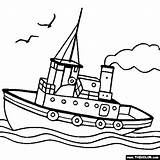 Coloring Pages Water Tugboat Printable Boat Kids Drawing Boats Ship Battleship Transportation Sailboat Speedboat Transport Color Pic Ferry Print Gif sketch template