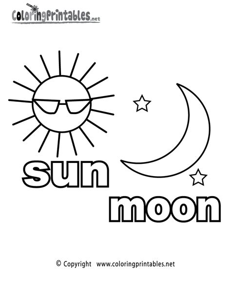 sun moon coloring page   english coloring printable