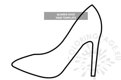 women shoe template coloring page
