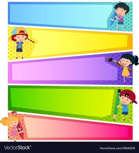 banner templates  happy kids royalty  vector image