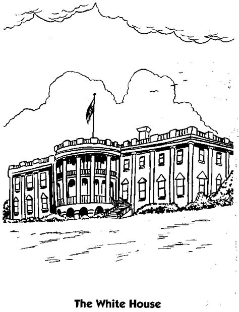 white house coloring page printable  coloring pages  kids