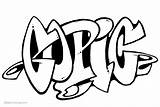 Graffiti Coloring Pages Letters Printable Adults Kids sketch template