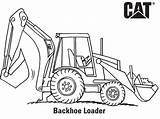 Coloring Pages Backhoe Cat Excavator Caterpillar Hoe Drawing Machinery Loader Template Sketch Printables Popular sketch template