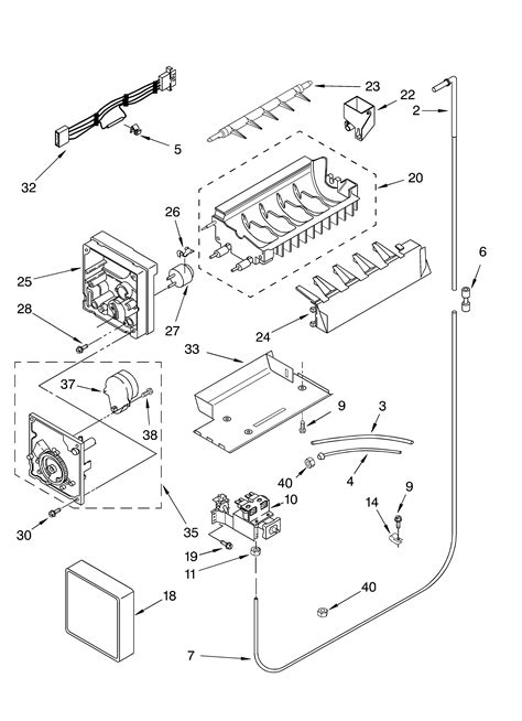 ice maker diagram parts list  model ksrufkwh kitchenaid parts refrigerator parts