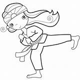 Karate Coloring Pages Kid Taekwondo Kick Color Doing Printable Kids Cliparts Drawing Spongebob Heel Palm Girl Disney Clipart Do Sports sketch template