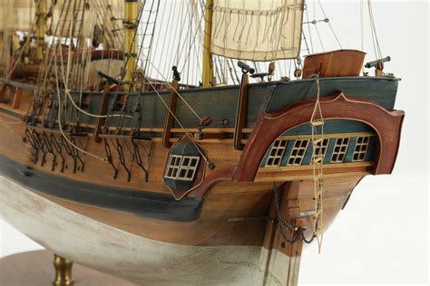 photos ship model english hms bounty of 1784 close up views of details