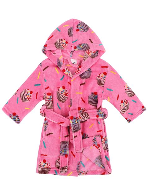 kids robe bath plush super soft fleece hooded bathrobes robepinkxl walmartcom