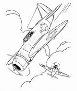 Coloring Pages War Fighter Plane Airplane Drawing Planes Aircraft Ww2 Colouring Thunderbolt Drawings Military Engineering Sheets Jet Adult Soldier Getdrawings sketch template