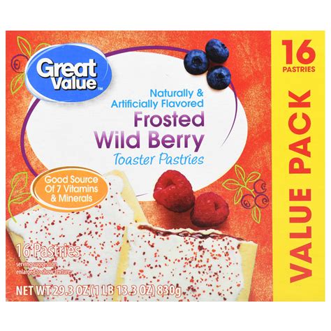 great value frosted toaster pastries wild berry 16 count