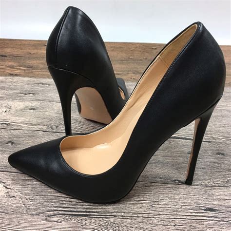 buy  black lady high heels exclusive brand shoes