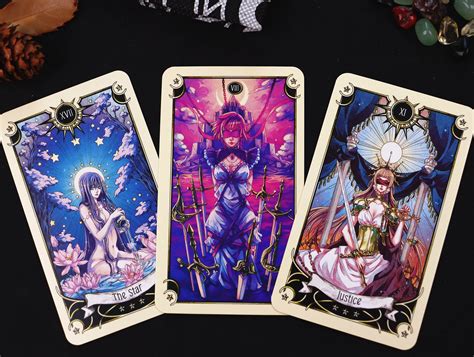 Tarot Cards Deck For Beginners Mystical Manga Tarot Deck Etsy