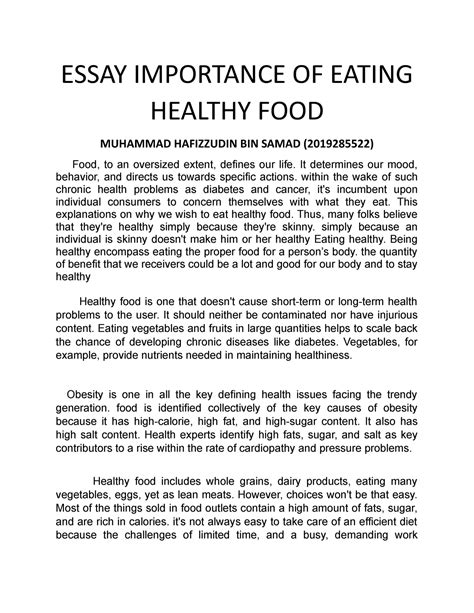 essay importance  eating healthy food essay importance  eating
