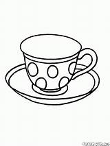 Coloring Dishes Pages Cup sketch template