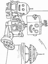 Coloring Robot Pages Toy Edupics Robots sketch template