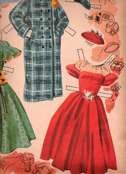 vintage uncut 1940 50s coeds paper dolls~ 1 reproduction~fantastic