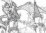 Coloring Dragon Pages Scary Dragons Cool Realistic Complex Drawing Getcolorings Getdrawings Printable Color Colorings sketch template