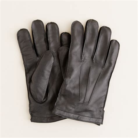 jcrew cashmere lined leather gloves  black  men lyst