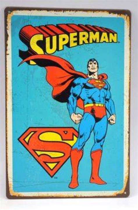 Superman Tin Wall Sign Superman Poster Superman Comic