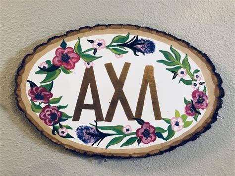 sorority wooden plaque canvas  letters painted   acrylic