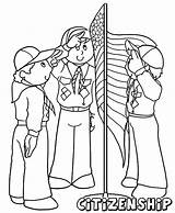 Scouts Boy Wave Camp Flag Coloring Pages sketch template