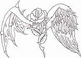 Coloring Wings Pages Angel Crosses Drawing Adults Heart Realistic Drawings Tattoo Print Cross Angels Color Adult Rose Printable Designs Getcolorings sketch template