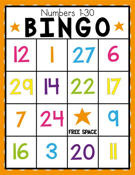 printable bingo numbers       printablee