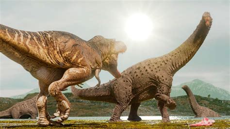 tyrannosaurus rex  massive alamosaurus jurassic world dominion