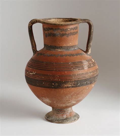 large ancient black  red pottery amphora cypriot greek etruscan