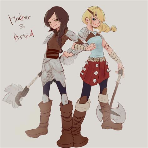 heather and astrid art rtte how to train your dragon how to train