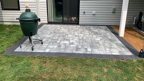 small backyard paver patio  severn md   birds hardscaping lawn care